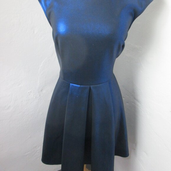 Ted Baker London 5 Jewel Neck Cocktail Dress Sapphire Blue A-Line Size 12 - Picture 4 of 7